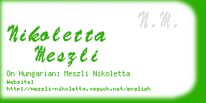 nikoletta meszli business card